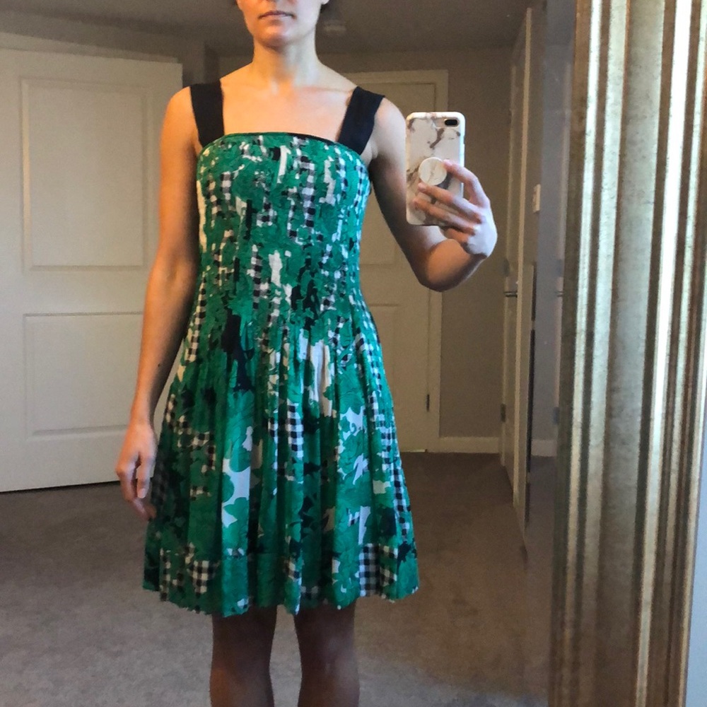 Diane von Furstenberg patterned green dress